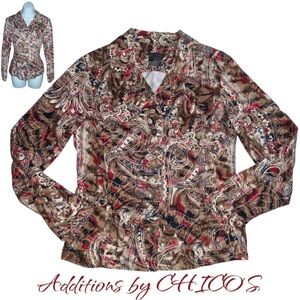 Addition’s by CHICO’S Paisley Floral Button Down Stretch Jacket  Sz 0 - US (4/6)